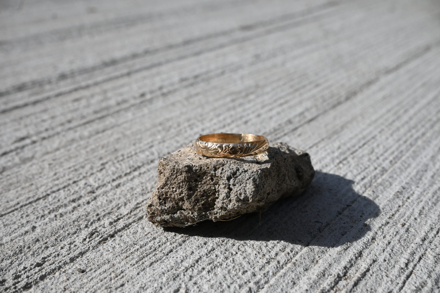 serenity floral gold filled ring handstamped hypoallergenic