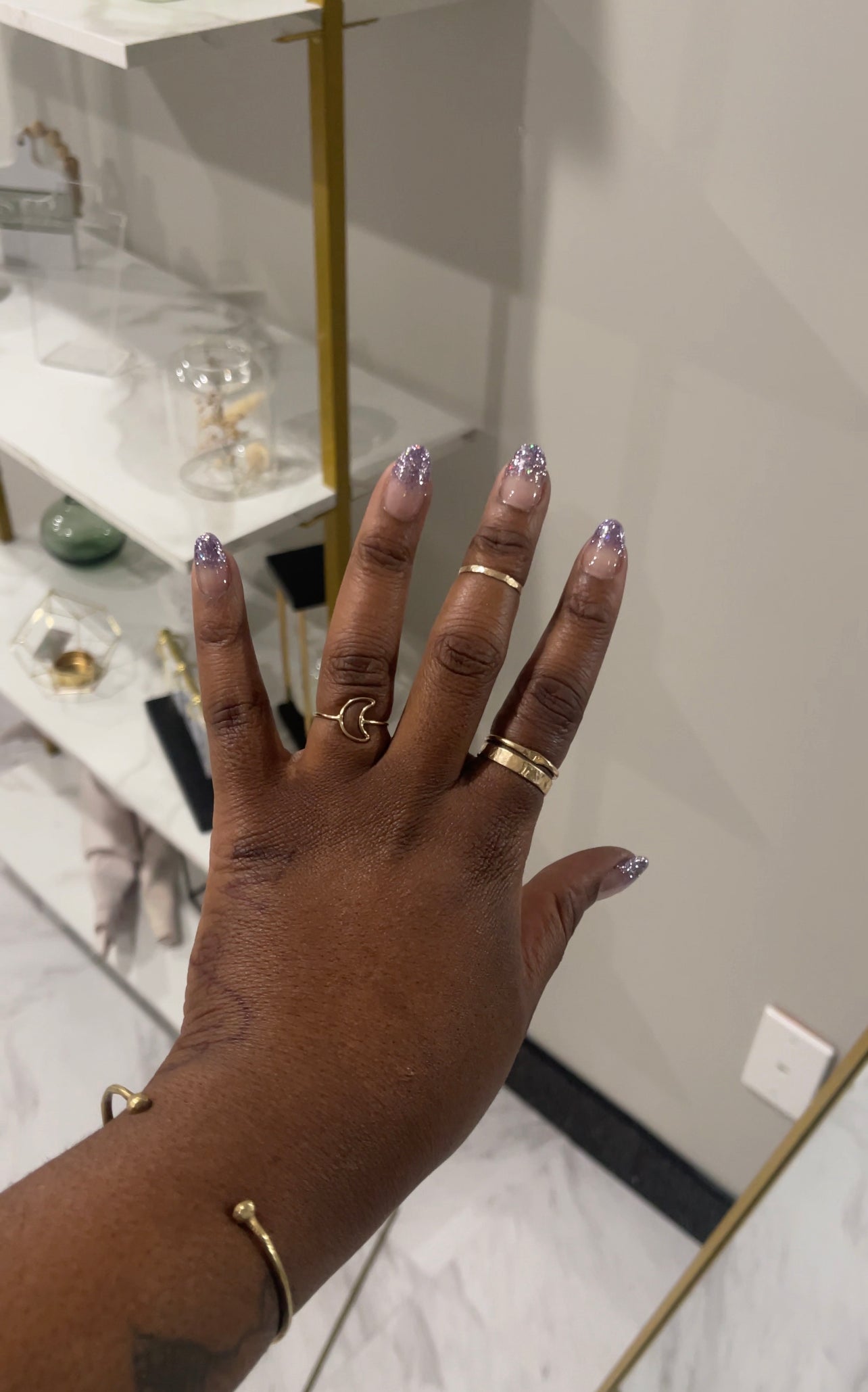 Handmade Luna moon celestial cosmic gold filled dainty ring