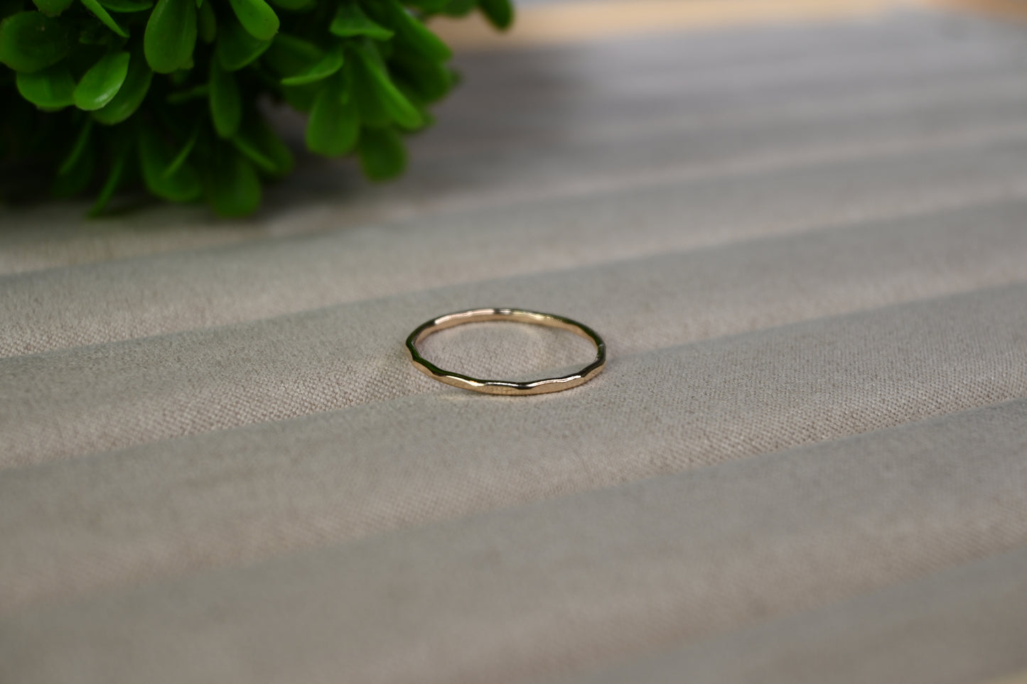 14k gold filled classic hammered stacking ring band