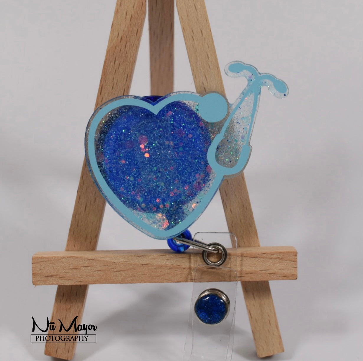 Heart shaped stethoscope badge