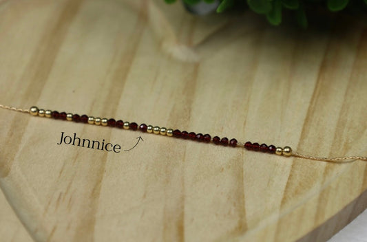 14k gold filled morse code dainty keepsake sentimental bracelet