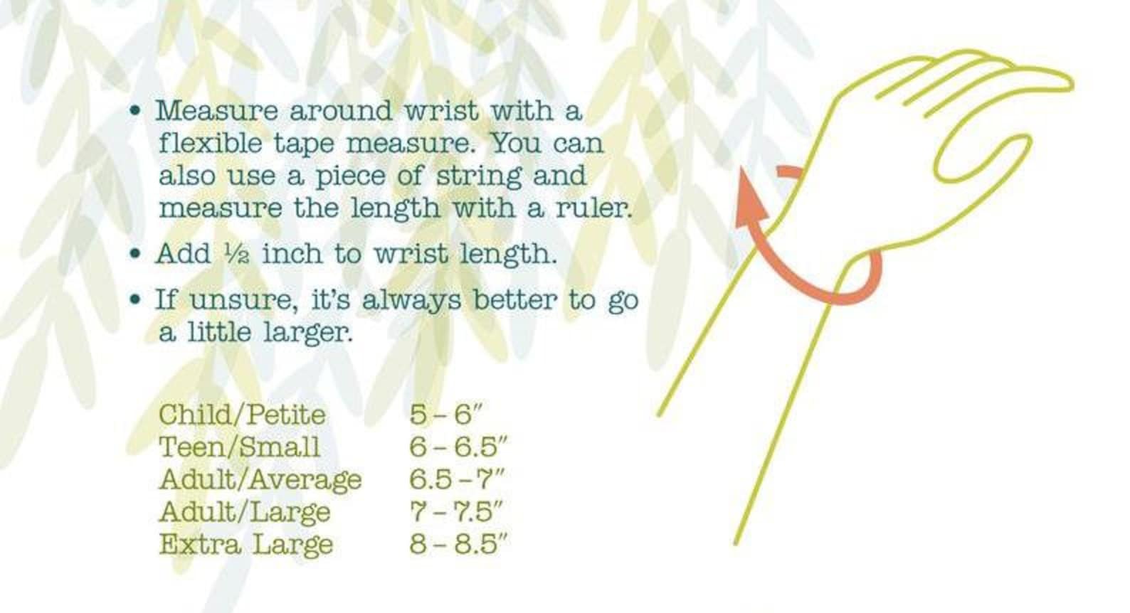 bracelet measurement chart 