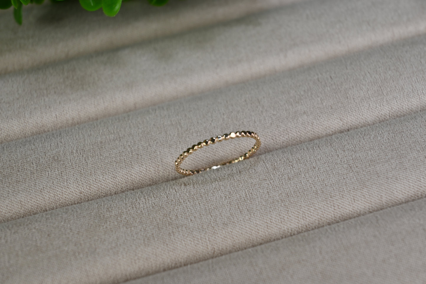 14k gold filled hammered dot ring band 