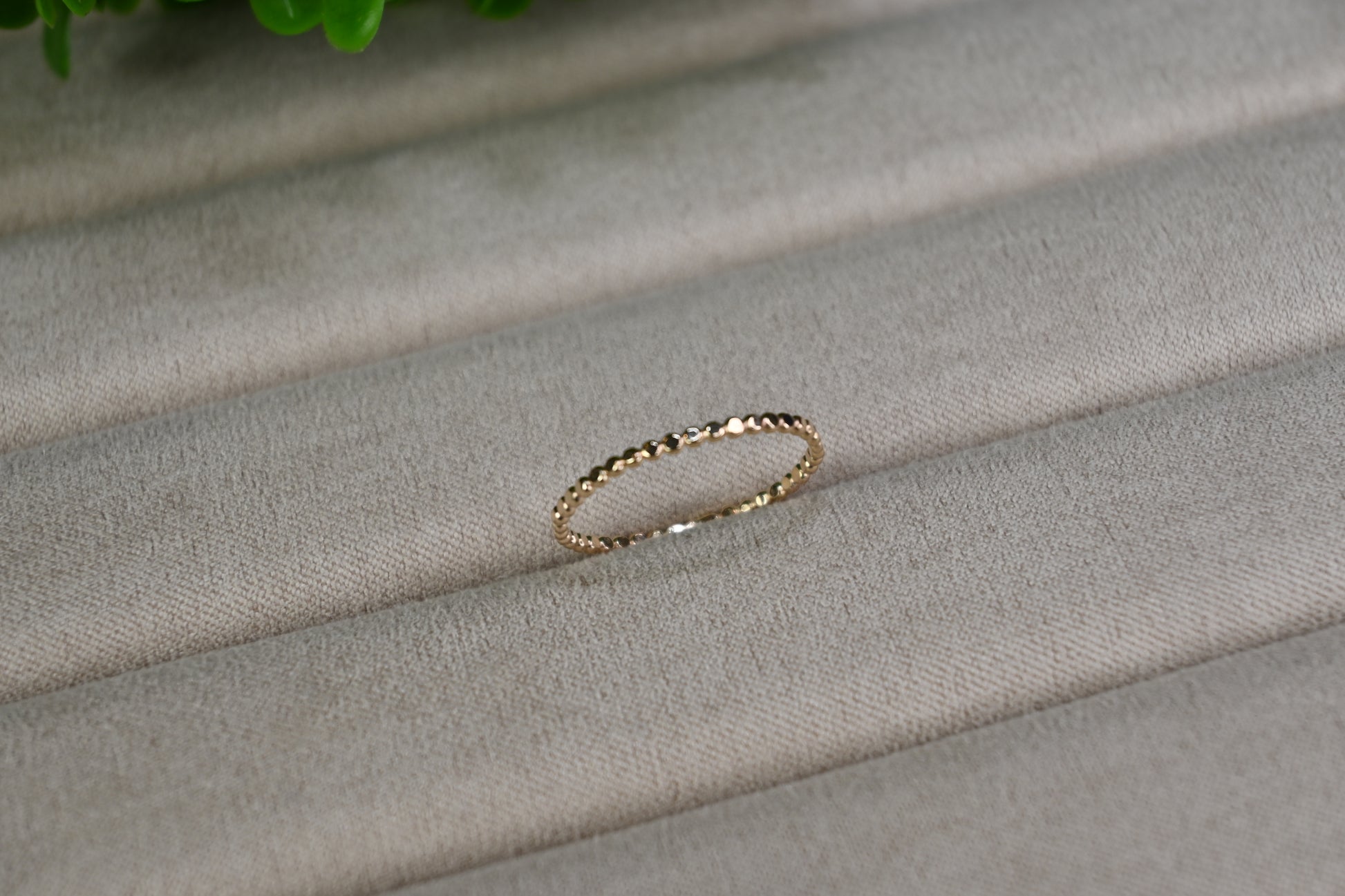14k gold filled hammered dot ring band 
