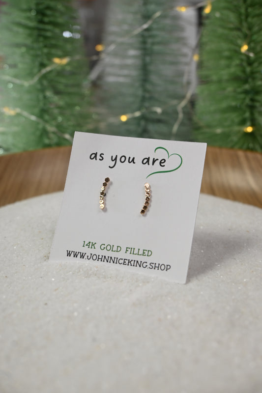 mini dotted gold filled crawler earring
