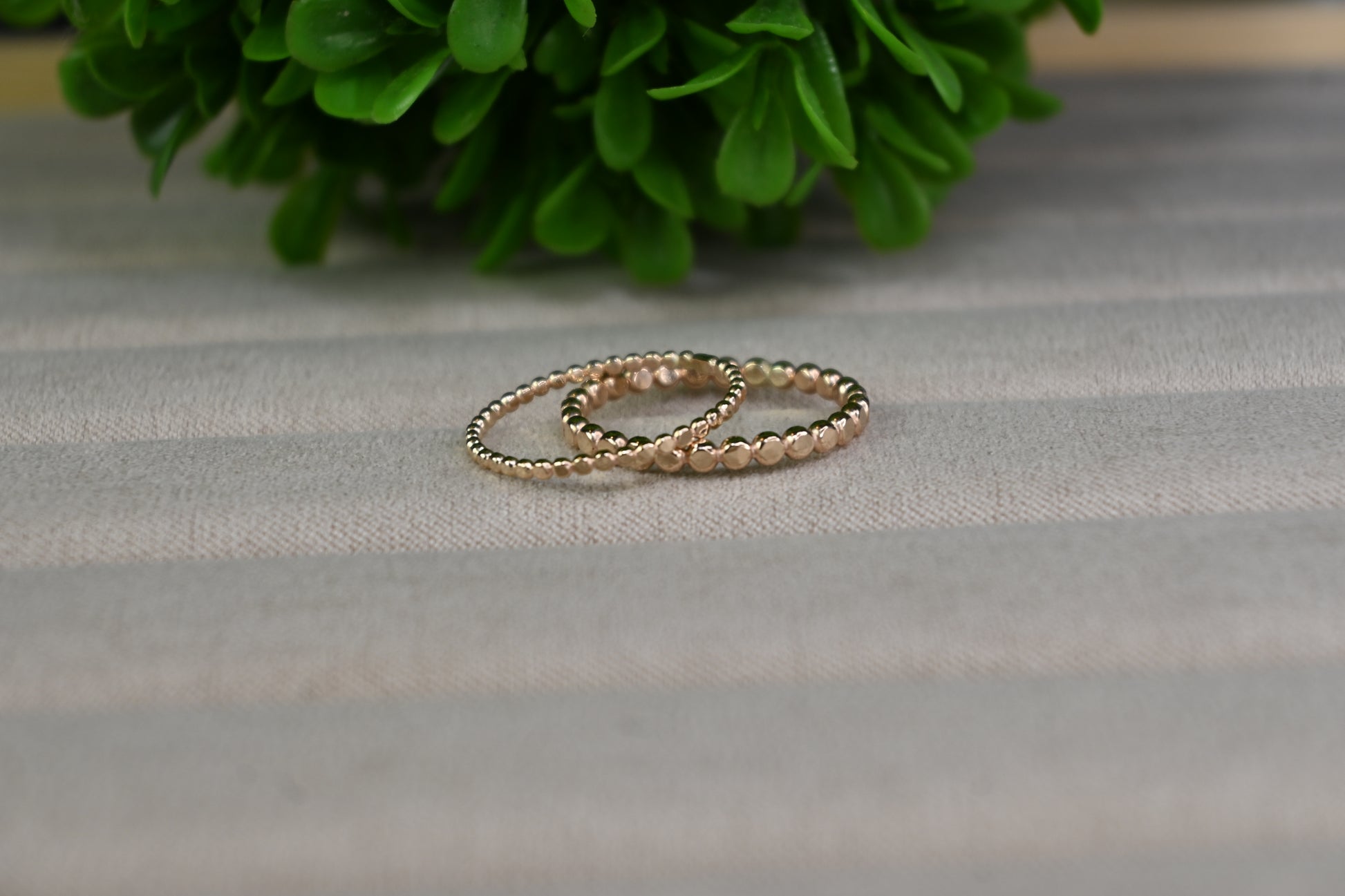 14k gold filled hammered dot ring band 
