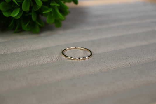 14k gold filled classic hammered stacking ring band