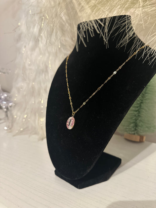 Custom gold filled rose resin keepsake from funeral of grandmother