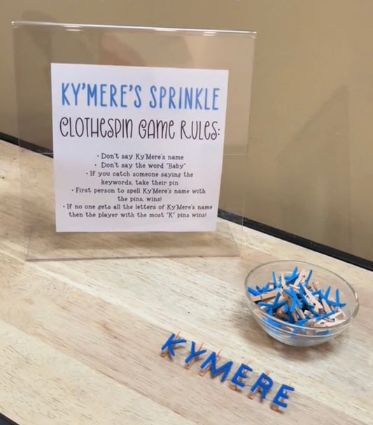 custom baby shower clothespin game 