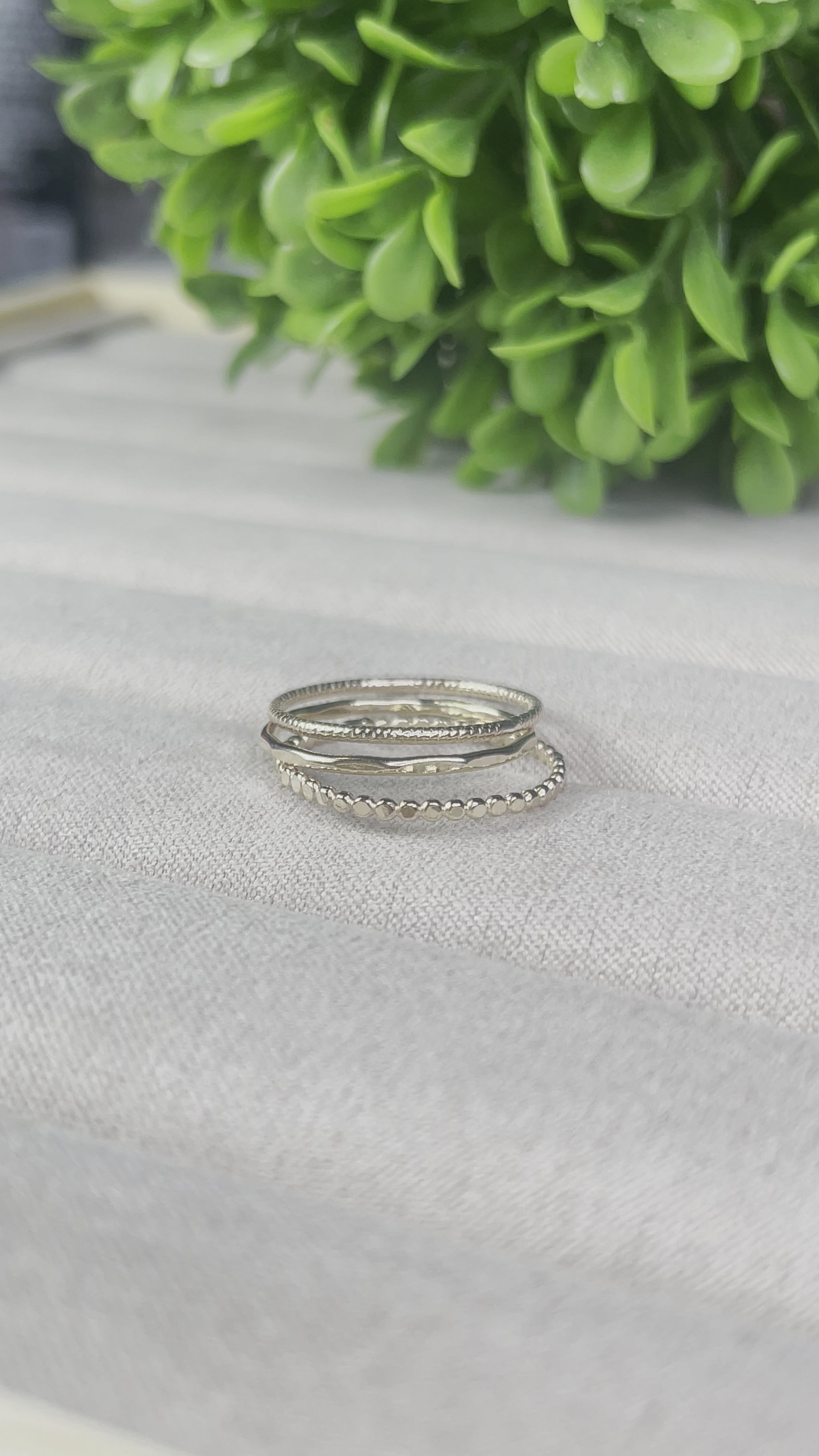 14k gold filled classic hammered stacking ring band