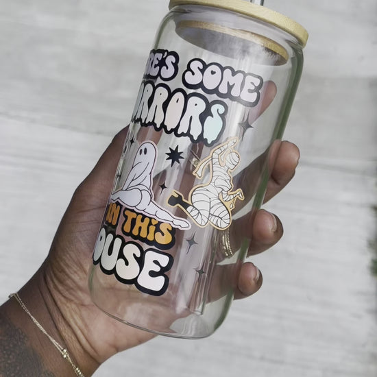 horrors in this house glass can coffee halloween cup 