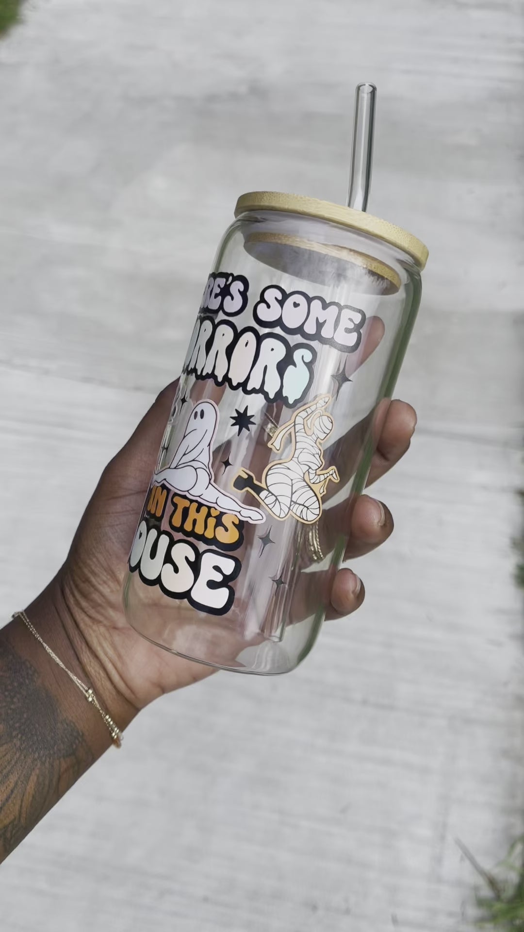 horrors in this house glass can coffee halloween cup 