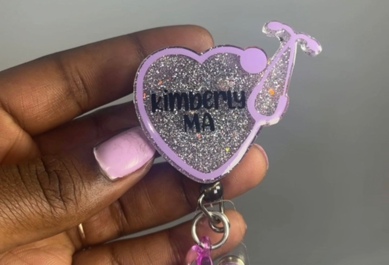 Heart shaped stethoscope badge